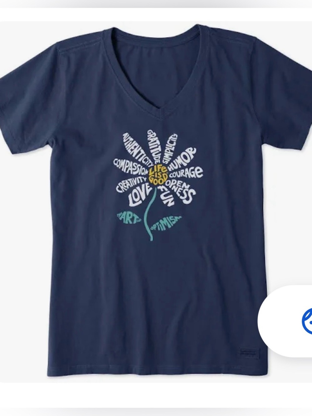 Life is Good Women's Short Sleeve Superpower Daisy Crusher Tee Size Medium